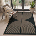 Lahome Modern Rainbow Easy Jute 4x6 Rug, Outdoor Patio Rug by Lahome