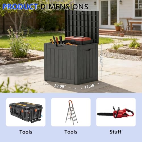 36 Gallon Resin Deck Box All Weather Outdoor Storage Box - Image 2