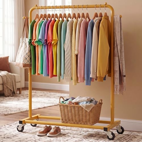 Sywhitta Metal Clothing Rack on Wheels - Image 4