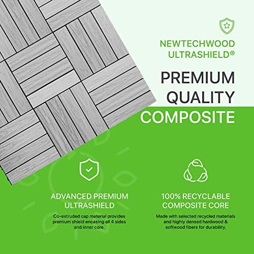 NewTechWood UltraShield Naturale 1 ft. x 1 ft. Composite Deck Tiles - Image 2