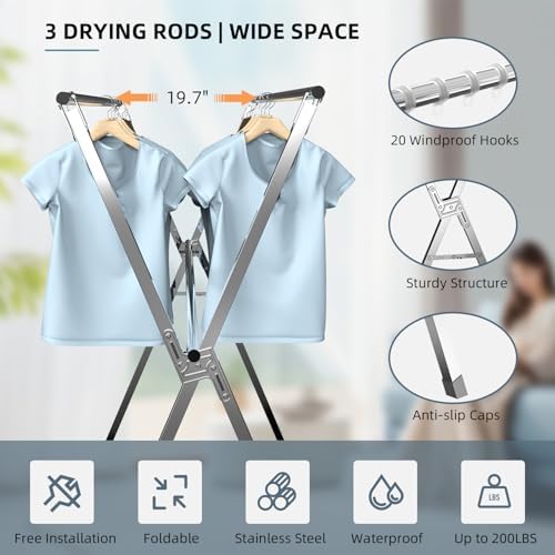 95" Clothes Drying Rack, Laundry Drying Rack Clothing - Image 2