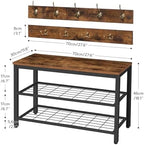 HOOBRO Hall Tree with Bench, Coat Rack Shoe Bench Set, Entryway Shoe Rack with - Image 3