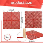 Barydat 72 Pcs 12x12 Garage Floor Tiles Interlocking Drainage - Image 2