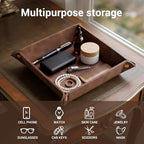 CoBak Leather Valet Tray, PU Leather Catch All Tray - Image 4