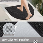 BEQHAUSE Dirt Trapper Door Mat 24" x 36" Half Circle Non Slip Rugs - Image 4