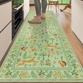DUKINO 2.6x8 Rug for Hallway, Washable Kitchen Rugs Non Slip, Light Green by DUKINO