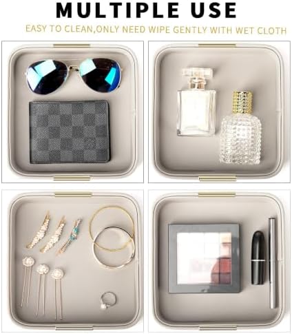SANZIE Leather Tray Desktop Storage, Trinket Catchall Tray - Image 2