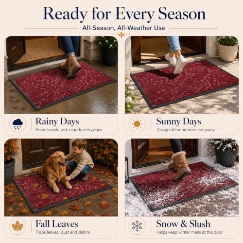 Yimobra Extra Large Front Door Mat, Floral Outdoor Mat - Image 6