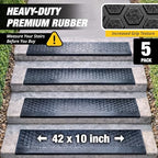 Rubber Stair Treads Outdoor 42" x 10" 5-Pack - Image 5