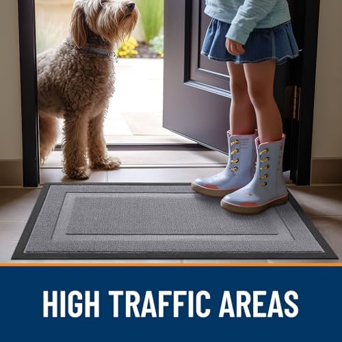 OLANLY Front Door Mat Outside 33x21, All-Season Heavy-Duty Rubber Doormat - Image 6