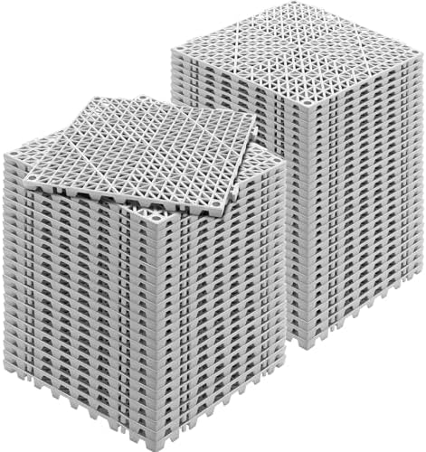 Happybuy Interlocking Tile 55PCS Grey, Drainage Tiles 12" x 12"x 0.6 Splicing by Happybuy