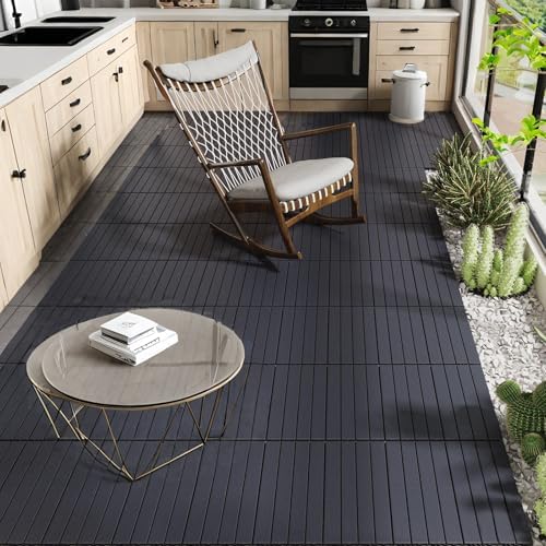 Ball & Cast Plastic Interlocking Deck Tiles, Lengthen 24"x12"Patio Floor Tiles - Image 4