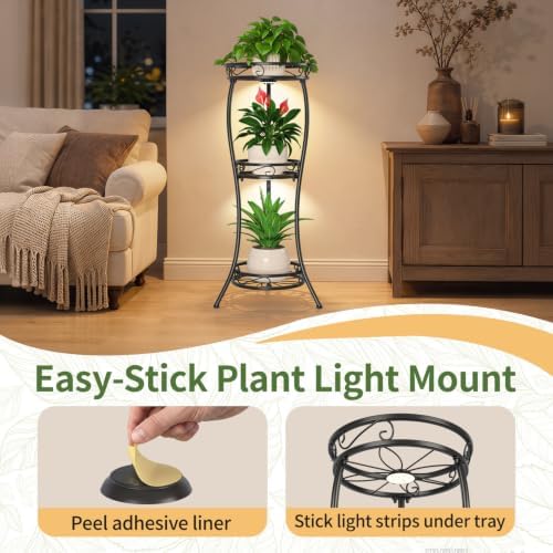 LASZOLA 3 Tiers Metal Corner Plant Stand Tall - Image 4