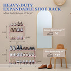 Wall Mounted Shoe Rack, 3 Tier Hanging Shoe Rack Holds 12 Pairs, Space Saving - Image 2