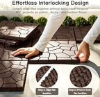 Interlocking Deck Tiles Outdoor Waterproof 44 Pack, Plastic Snap Together Patio - Image 4