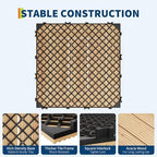 33 PCS 12×12 Inch Solid Acacia Wood Interlocking Deck Tiles, All-Weather - Image 4