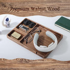 Walnut Wooden Valet Tray – Bedside Table Organizer - Image 3