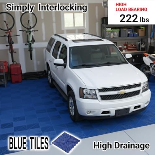 Japard Garage Floor Tiles, 20 Pack Interlocking Flooring Drainage 15.7 x 15.7 - Image 2