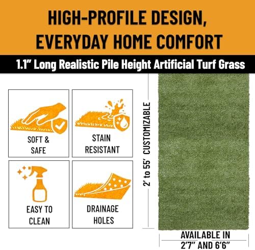 Ottomanson Artificial Grass Runner Natural 31" x 30' - Image 6