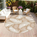 Pauwer Waterproof Outdoor Rug 8ft, Plastic Straw Patio Rug, Leaf Brown by Pauwer