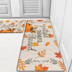 HEBE Fall Kitchen Mat Set of 2, Anti Fatigue Pumpkin Kitchen Mats by HEBE