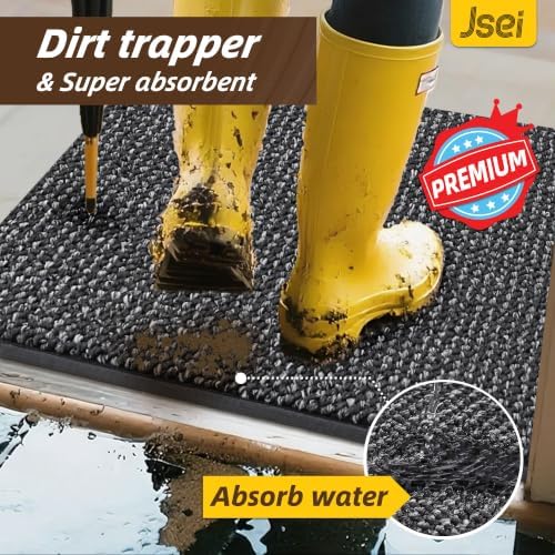 JSEI Dirt Trapper Door Mat 24" x 36", Non-Slip Washable Doormats - Image 4