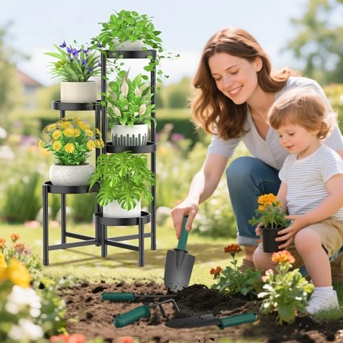 iDavosic.ly Plant Stand with Garden Tools Indoor Outdoor, 5 Tier - Image 2