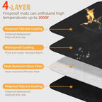 Under Grill Mat for Outdoor Grilling, 60 x 48 inches Double-Sided Fireproof - Image 3