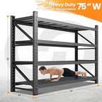 75” Wide Heavy Duty Metal Garage Shelving, Adjustable Storage Shelf - Image 2