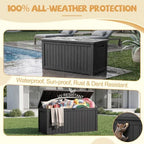 EFU Outdoor Storage Box Waterproof 380 Gal Gen 2 Resin Deck Box Gas Struts - Image 6