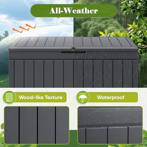 Flamaker Outdoor Storage Box 80 Gallon Resin Waterproof Deck Box - Image 7
