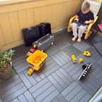 60 Pack Plastic Interlocking Deck Tiles, 60 sq. ft Patio Deck Tile, Dark Gray - Image 2