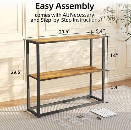 TIQLAB Small Entryway Table, 29.5" Narrow Console Table - Image 3