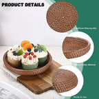 Hipiwe Small Key Basket Bowl for Entryway 7.6" Round Wicker Basket - Image 5