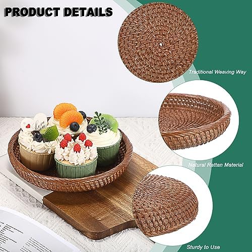 Hipiwe Small Key Basket Bowl for Entryway 7.6" Round Wicker Basket - Image 5