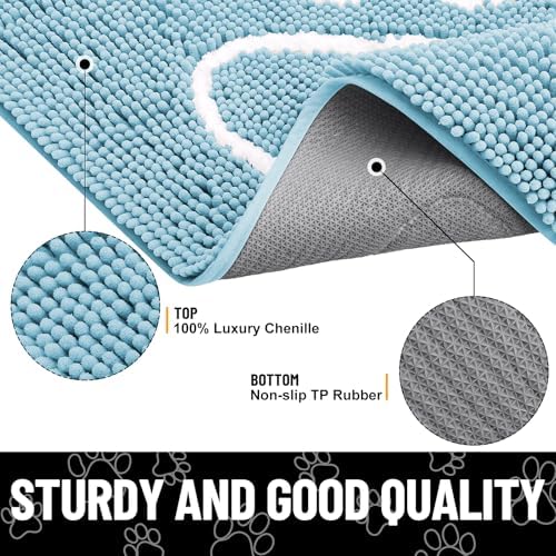 Smiry Dog Door Mat for Muddy Paws, Absorbent Non Slip Dirt Trapper - Image 3