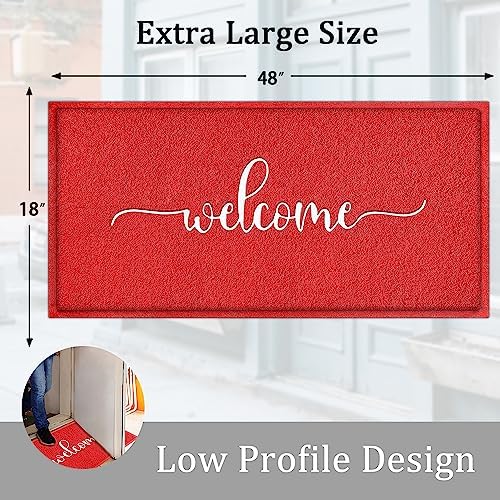 AAZZKANG Red Door Mat Large 48"x18" - Image 3