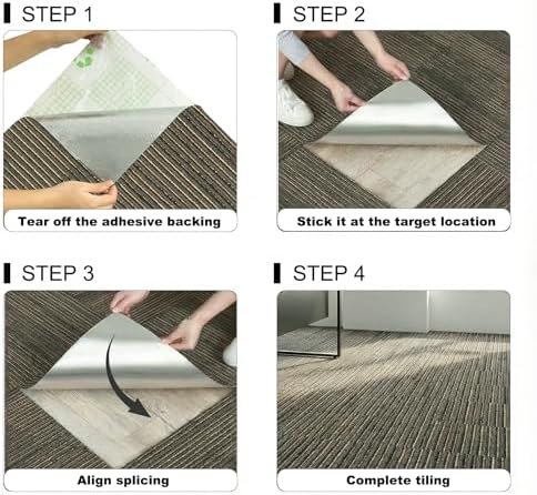 20"x20" Peel and Stick Carpet Tiles, Self-Adhesive Floor Squares - Image 3