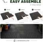 Acacia Interlocking Deck Tiles, 6 Slats, Ebony Black - Image 3