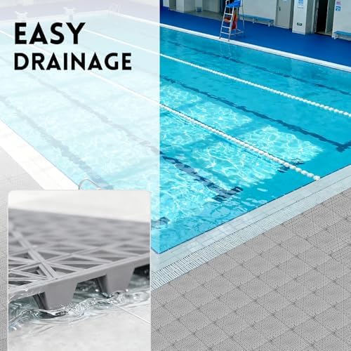 RITOLLO Modular Interlocking Cushion Drainage Floor Tiles, Yard -Gray - Image 5