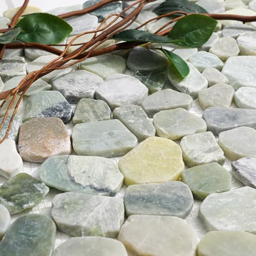 Green Pebble Tile for Shower Floor, Stone Backsplash Tiles - Image 2