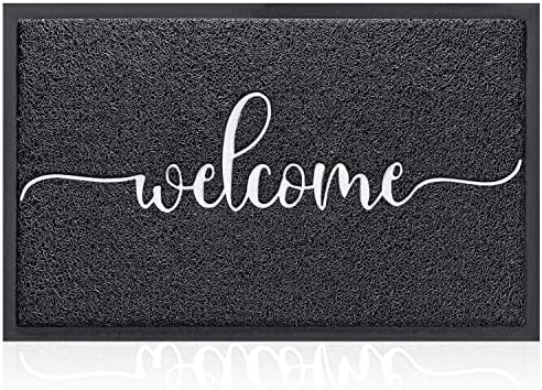 AAZZKANG Welcome Mat Outdoor Indoor Non Slip Front Door Mats Black by AAZZKANG
