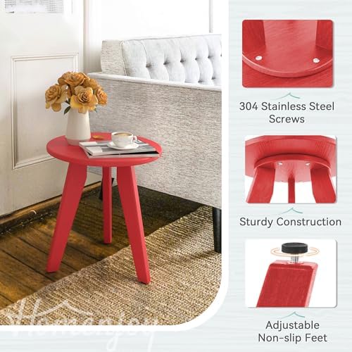 HDPS Outdoor Side Table, Small Round End Table - Image 5
