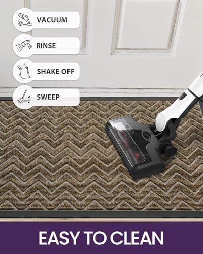 DEXI Front Door Mat Outside Entrance 24x48 Rubber Entry Doormat Chevron - Image 5