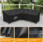 Kipiea Patio V-Shaped Sectional Sofa Cover, 420D Heavy-Duty Oxford Fabric - Image 3