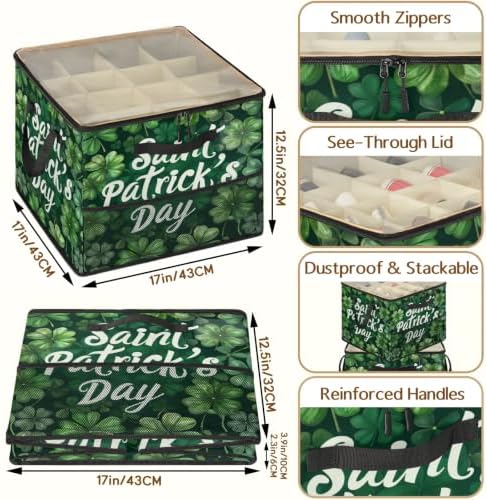 St. Patrick's Day Lucky Clover Fabric Shoe Organizer - Image 3