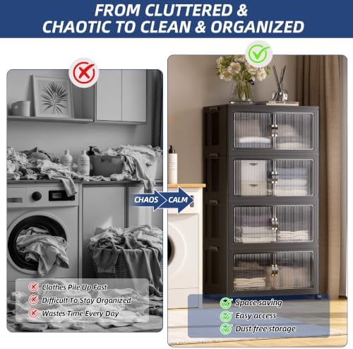 SAILUN 580Qt Stackable Storage Bins, Storage Cabinet - Image 3