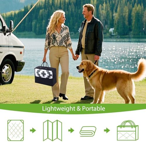 Smiry Outdoor Rug 8x10 ft Waterproof Reversible Boho Mat - Image 6