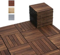 BEEFURNI Interlocking Acacia Wood Deck Tiles 12x12 by BEEFURNI