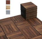 BEEFURNI Interlocking Acacia Wood Deck Tiles 12x12 by BEEFURNI